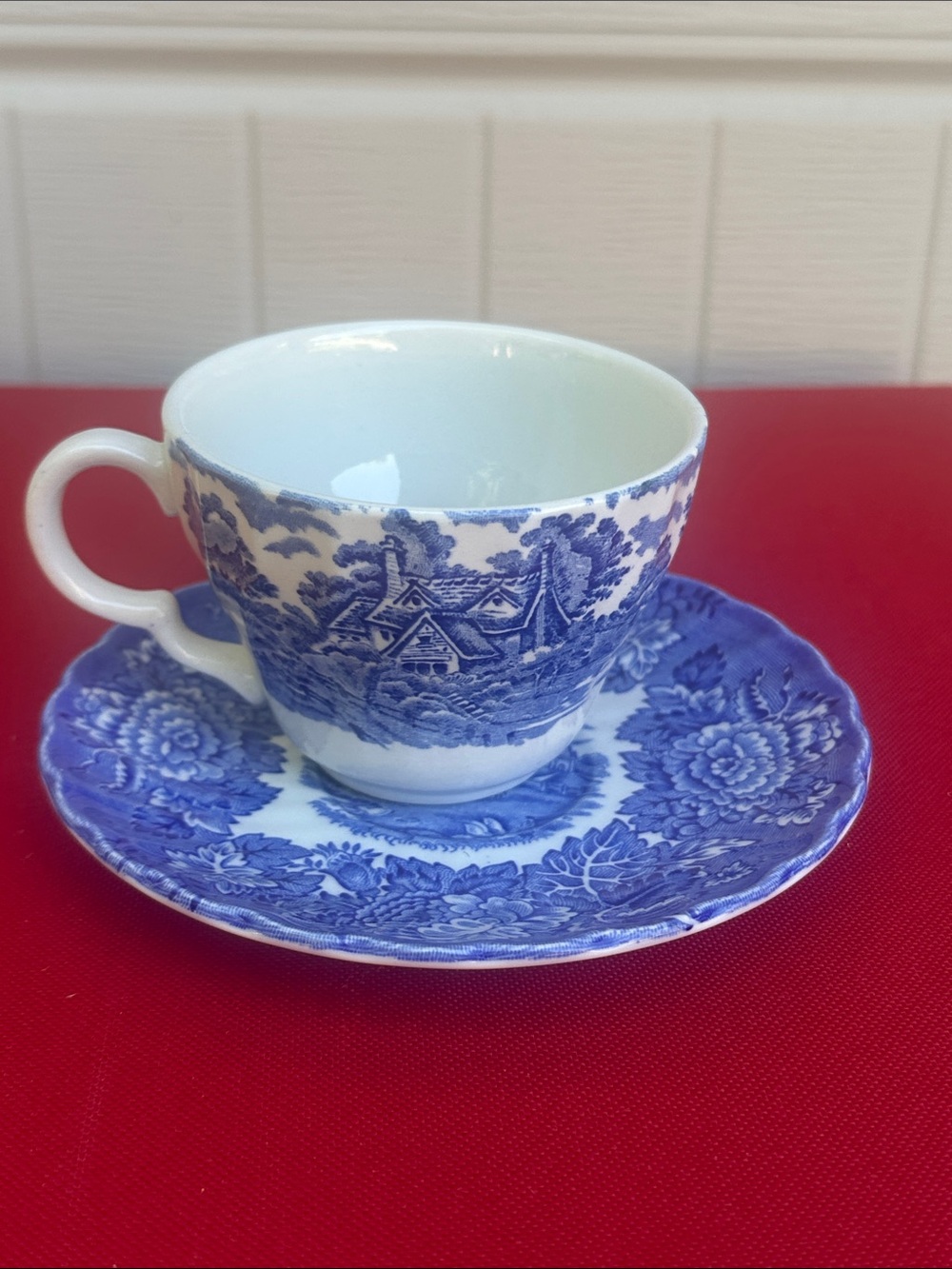 Euc Wood&Sons English scenery teacup and saucer made in England
